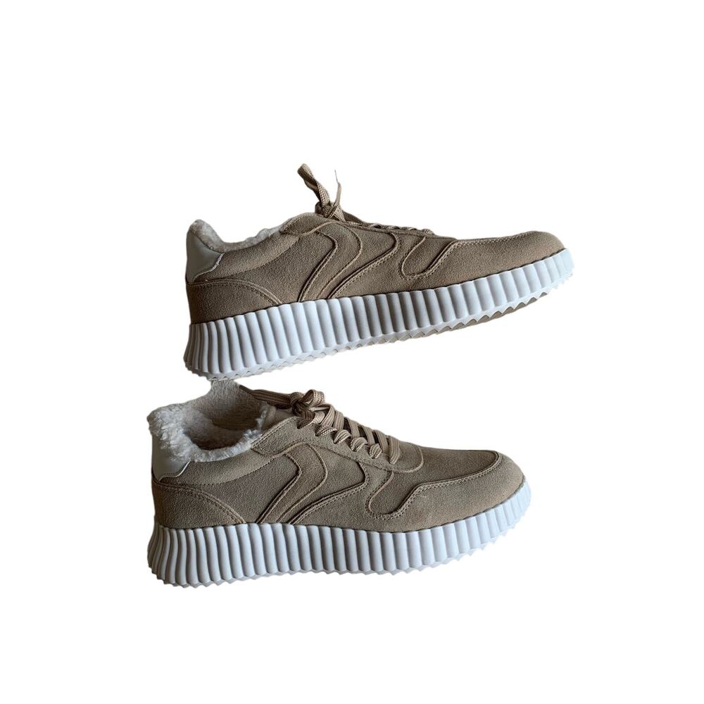 Steve Madden Taupe Athletic Sneakers with White Sole